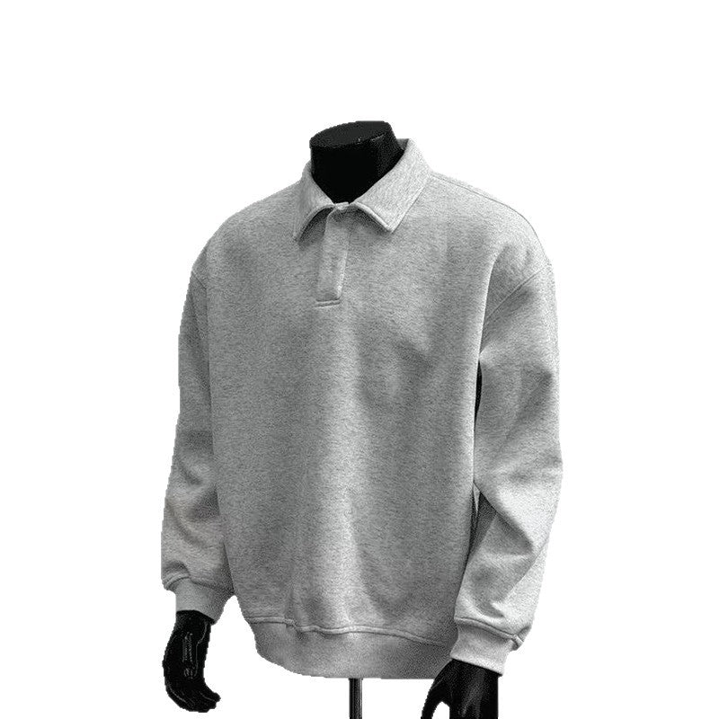 Herren Poloshirt-Sweatshirt mit Hemdkragen und Oversize-Schnitt Drune