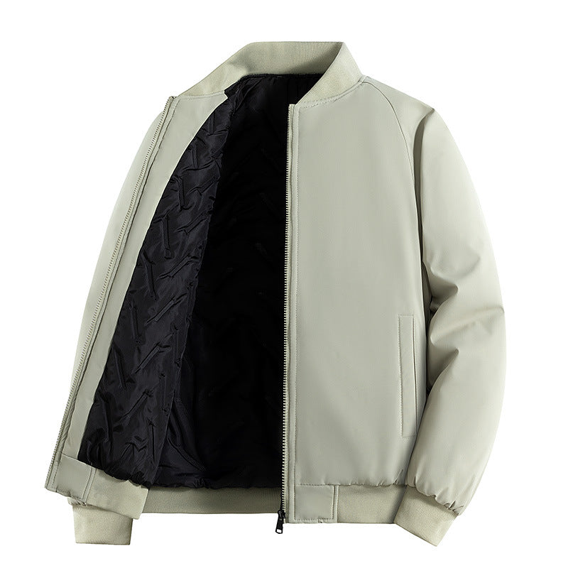 Herren Minimalistische Tech-Bomberjacke mit thermoisolierter Stepp-Innenlage und verdecktem Reißverschluss Drune