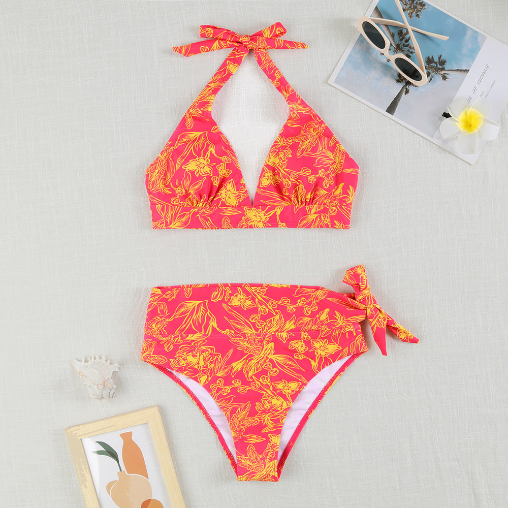 Damen Bikini-Set mit verspieltem Haltertop und hochgeschnittenem Höschen Drune