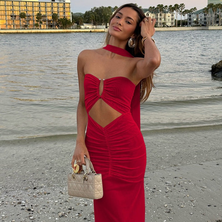 Damen schickes Abendkleid mit Cut-Out-Details Drune