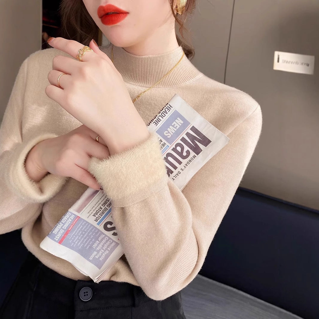 Damen Kurzarm Pullover mit schickem Rollkragen und lässigem Schnitt Drune