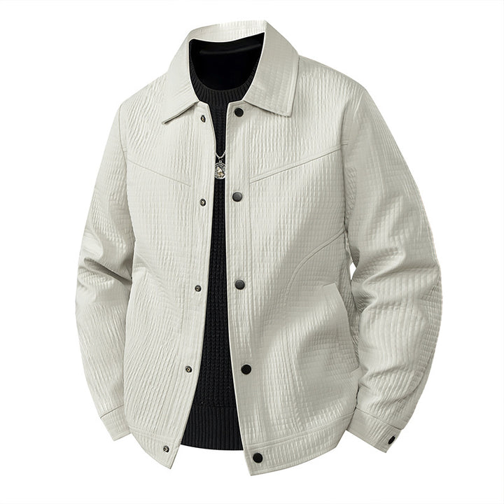Herren Leichte Übergangsjacke im Worker-Stil mit mikrostrukturierter Twill-Optik und Druckknopfleiste Drune