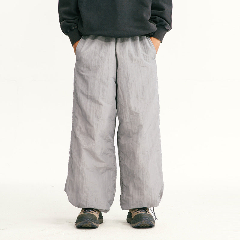 Herren Locker geschnittene Ripstop-Freizeithose mit Camouflage-Muster und elastischem Kordelbund Drune