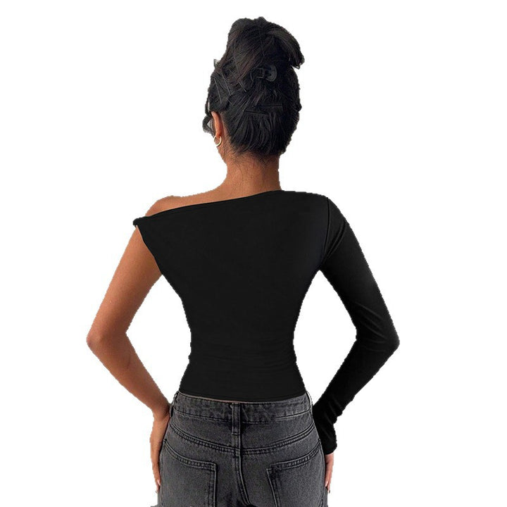 Damen asymmetrisches Langarmoberteil mit schulterfreiem Design Drune