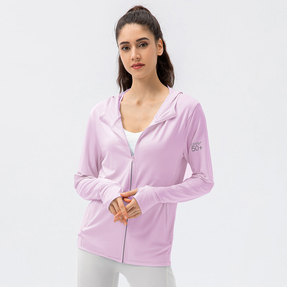 Damen Atmungsaktive Funktionsjacke mit Kapuze und Reißverschluss Drune