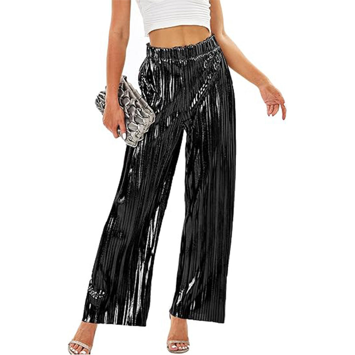Damen Elegante Plisseehose mit elastischem Bund Drune