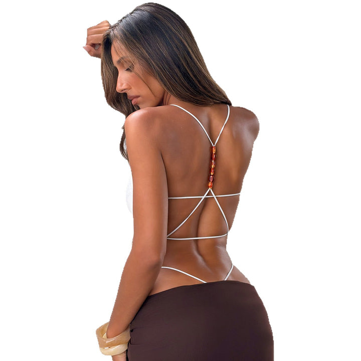 Damen Eleganter Body mit Spitzenmuster Drune