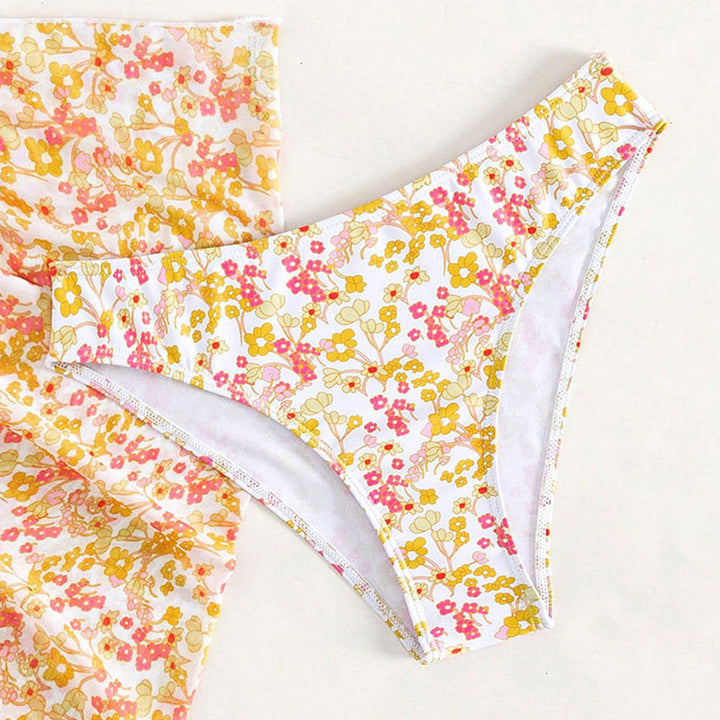 Damen Triangel-Bikini-Set mit floralem Wickeltuch Drune