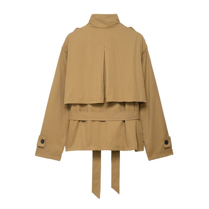 Damen 10+ taillierte Kurz‑Fieldjacke mit Bindegürtel und Schulterpatten Drune