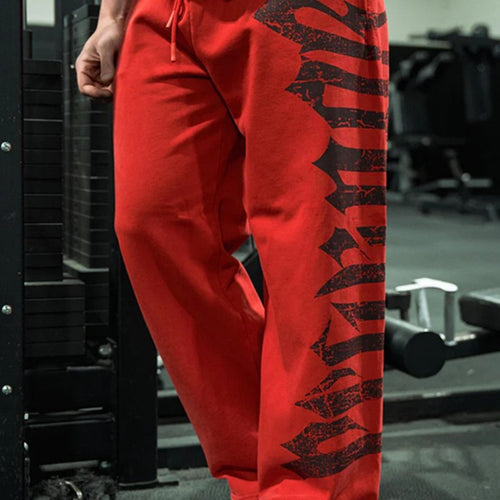 Herren nan weite Sweathose aus angerautem Fleece mit seitlichem Vintage-Print und Kordelbund Drune