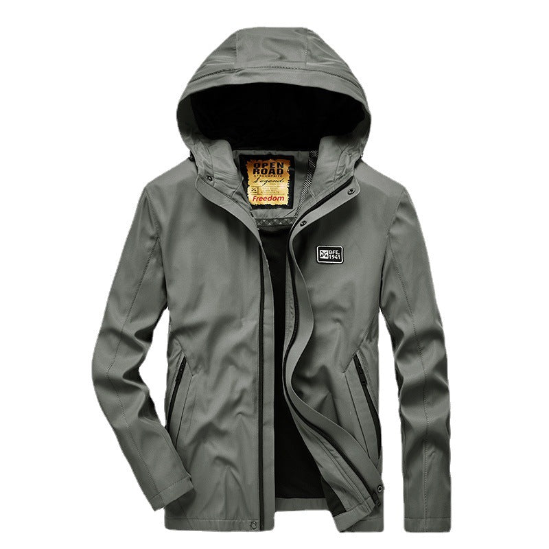 Herren Softshell-Adventurejacke mit Kapuze, atmungsaktiv und wind- sowie wasserabweisend Drune