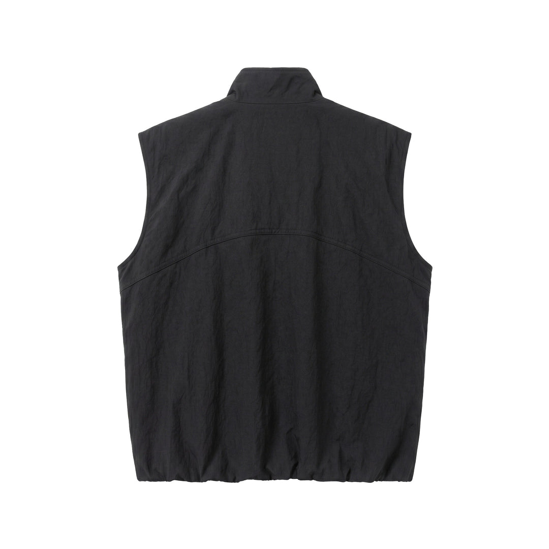Herren Utility‑Weste mit hohem Stehkragen, Druckknopfblende und großen Pattentaschen Drune