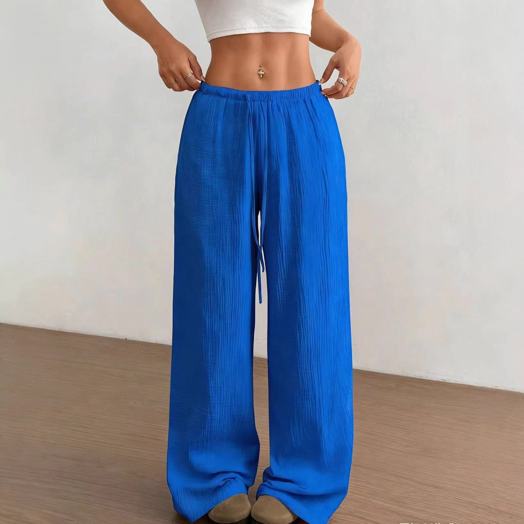 Damen weite, glänzende Palazzo-Hose Drune