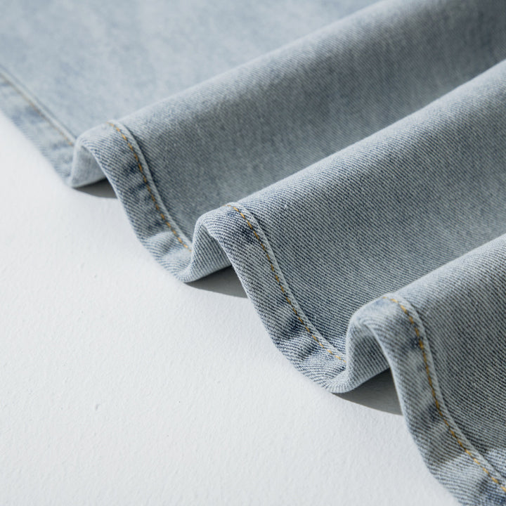 Damen Weite Straight‑Fit Jeans mit hohem Bund, umgeschlagenem Saum und leichter Vintage‑Waschung Drune