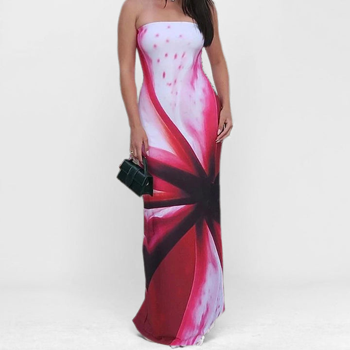 Damen Langärmliges Kleid mit raffiniertem Blumendesign Drune