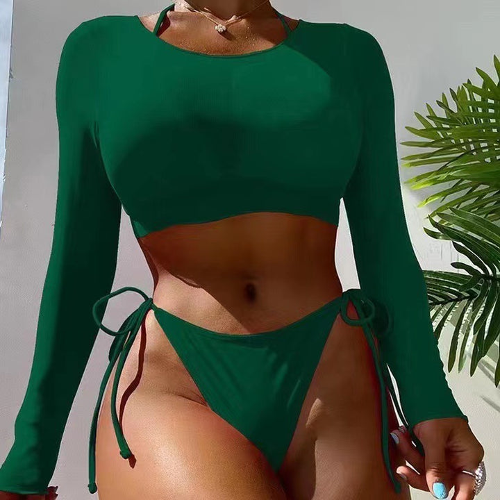 Damen Bikini-Set mit langem Arm und asymmetrischem Design Drune