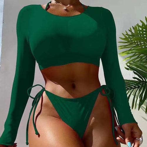 Damen Bikini-Set mit langem Arm und asymmetrischem Design Drune