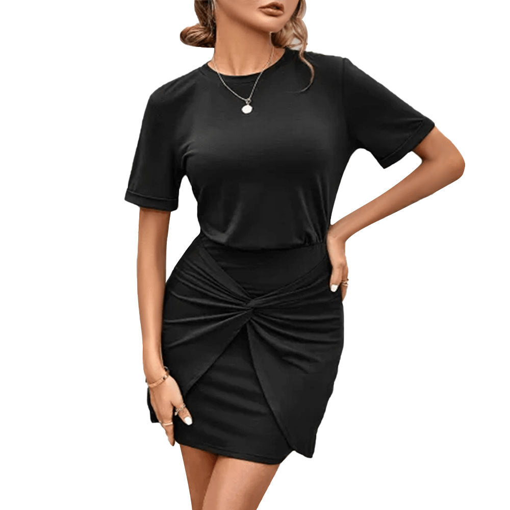 Damen Wickelkleid mit elastischem Taillenbund und modischem Twist-Design Drune