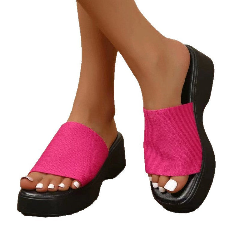 Damen Wedge-Pantoletten mit breitem Riemen und komfortabler Sohle Drune