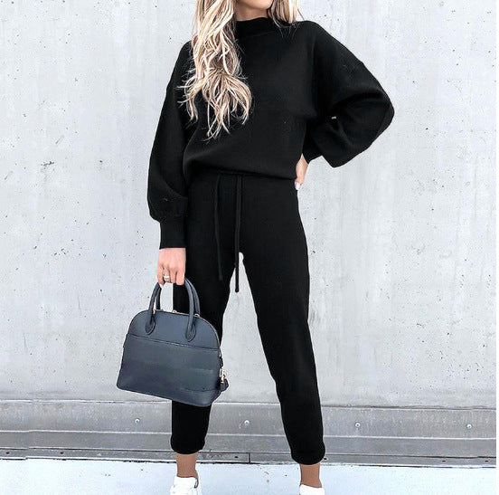 Damen Loungewear Jumpsuit mit eleganten Puffärmeln und verstellbarem Taillenzug Drune