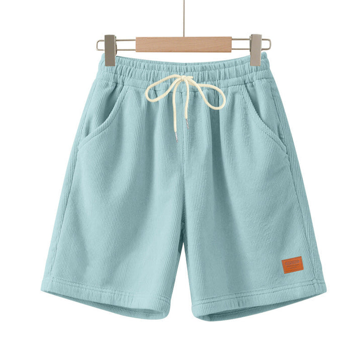 Herren nan lässige Bermudashorts aus feinstrukturiertem Baumwollmix mit elastischem Bund und Kordelzug Drune