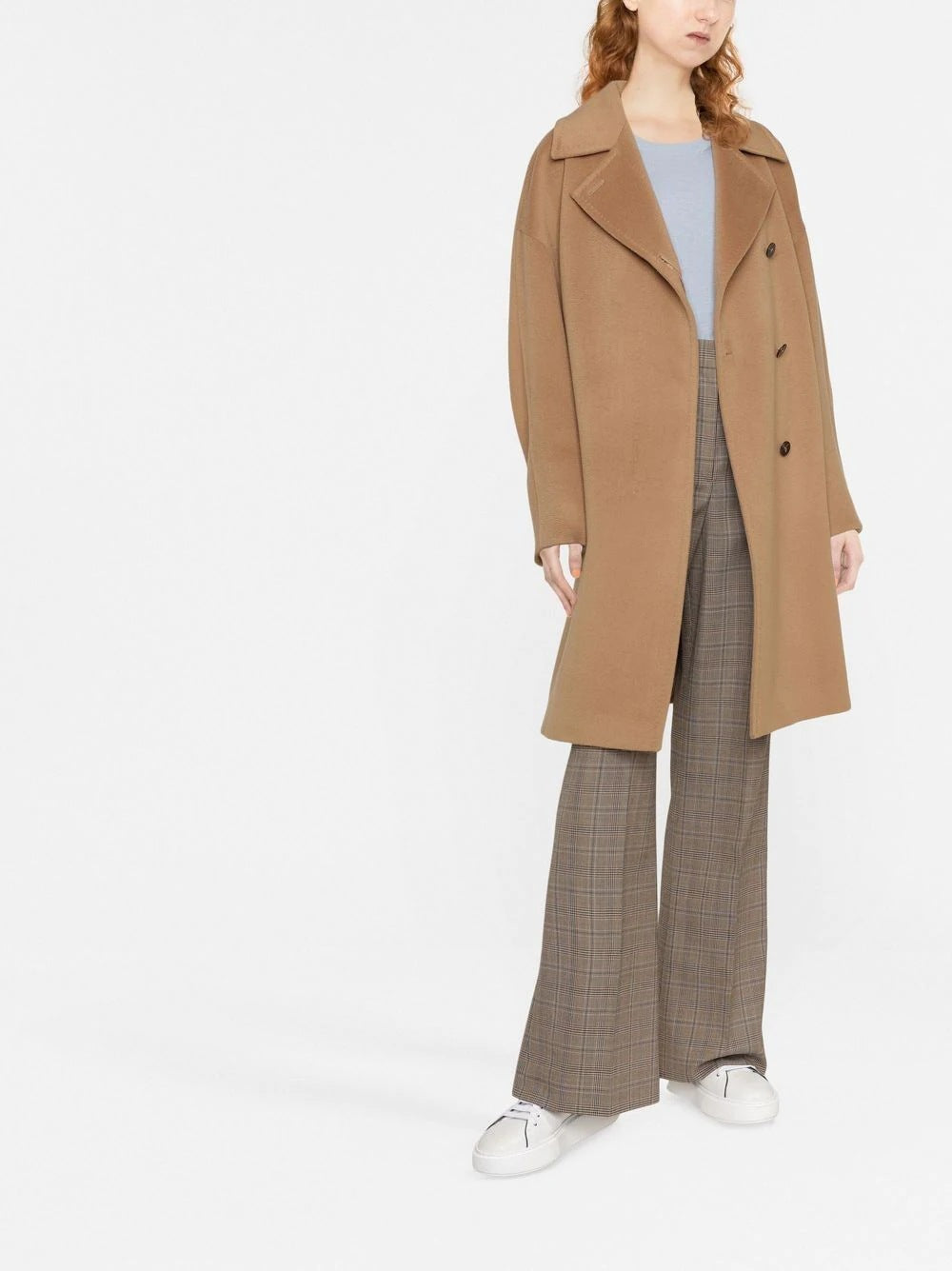 Damen Oversize Wollmix‑Mantel mit überschnittener Schulter und minimalistischer Knopfleiste Drune