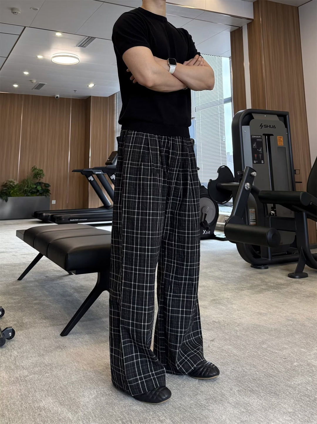 Herren Lässige Karottenhose mit kreativem Karo-Muster Drune