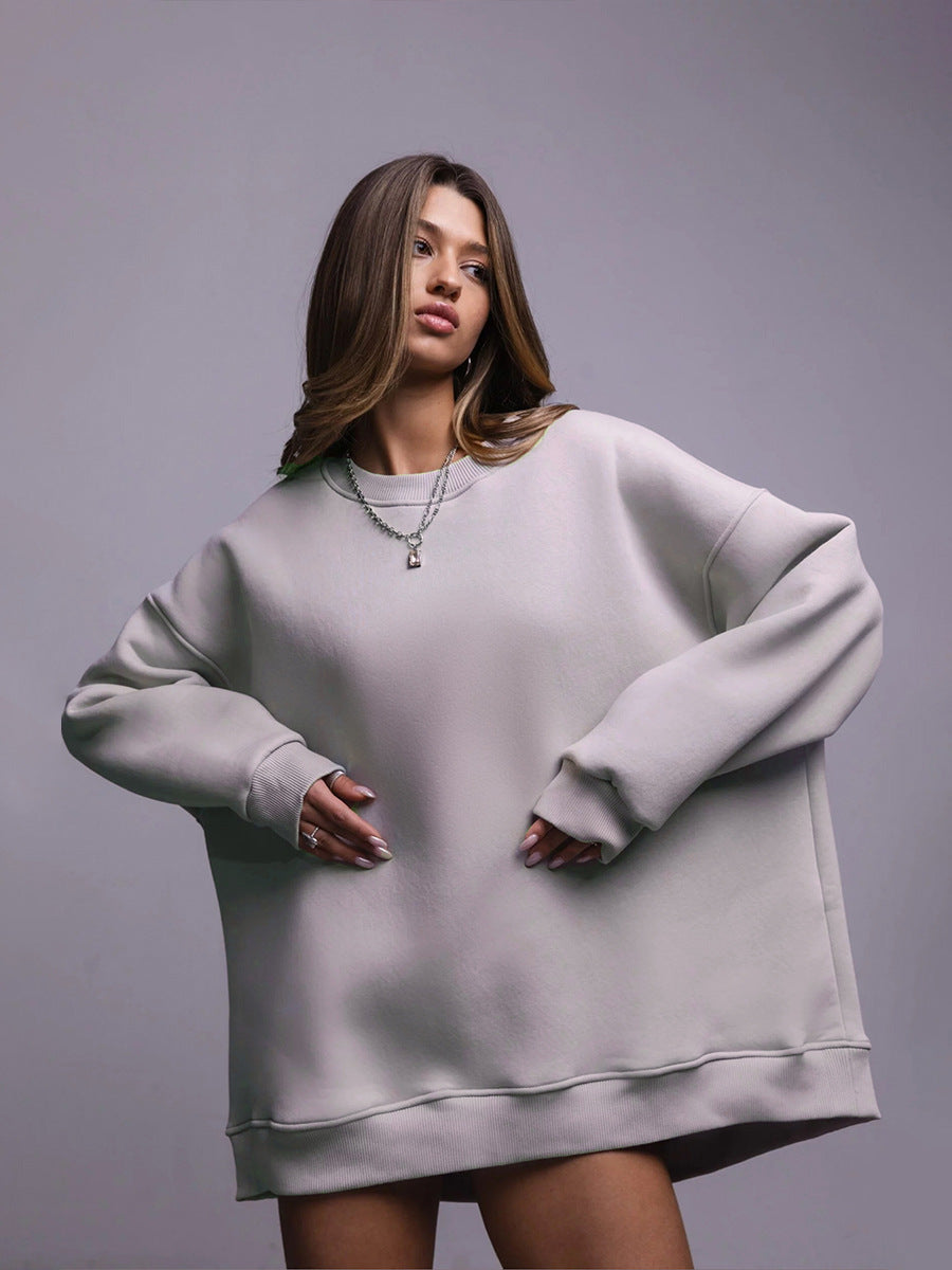 Damen Oversized Sweatshirt mit lässigem Schnitt und weichem Innenfutter Drune