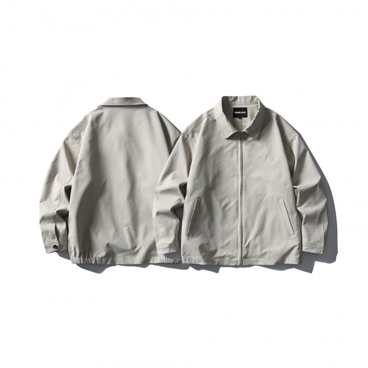 Herren Leichte Boxy-Zipjacke mit Hemdkragen und schrägen Eingrifftaschen Drune