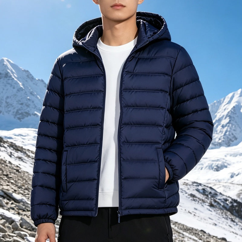 Herren Wattierte leichte Kapuzensteppjacke mit Thermofüllung und durchgehendem Reißverschluss Drune