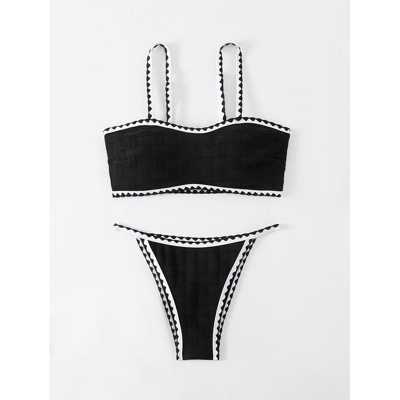 Damen Bikiniset mit modischem Texturmuster Drune