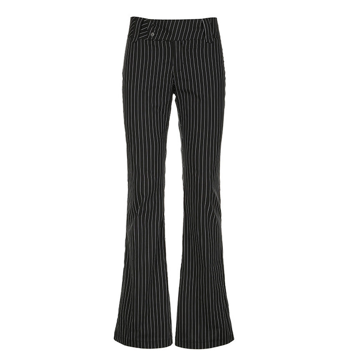 Damen elegante Schlaghose mit vertikalen Streifen Drune
