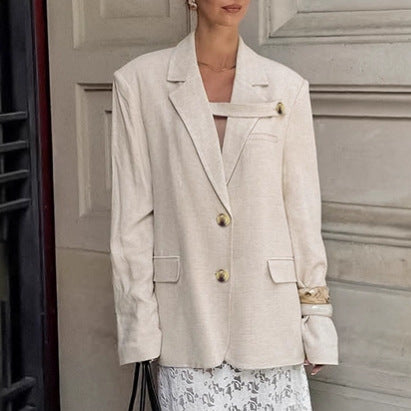 Damen Eleganter Oversized Blazer mit einzigartigem Detail Drune