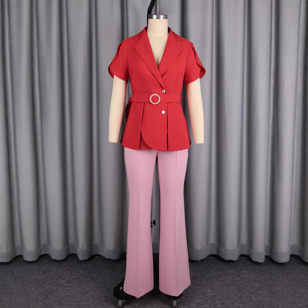 Damen Elegantes Blazer-Oberteil mit taillierter Silhouette und Schmuckknopf Drune