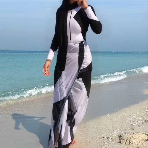 Damen modischer UV-Schutz-Schwimmanzug mit langen Ärmeln Drune