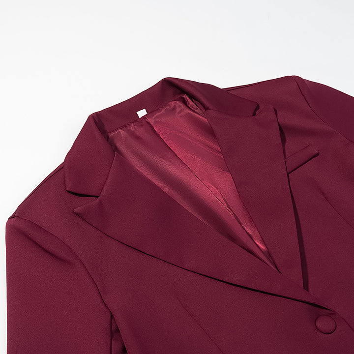 Damen nan kastiger Blazer mit spitzem Revers, Pattentaschen und durchgehendem Innenfutter Drune