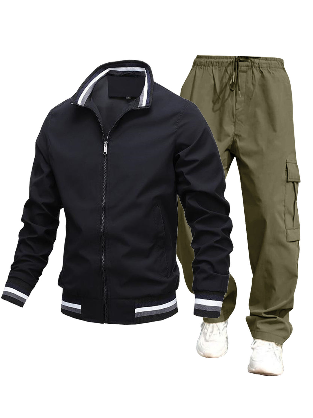 Herren Sportliche Jacke und Cargo-Hosen Drune