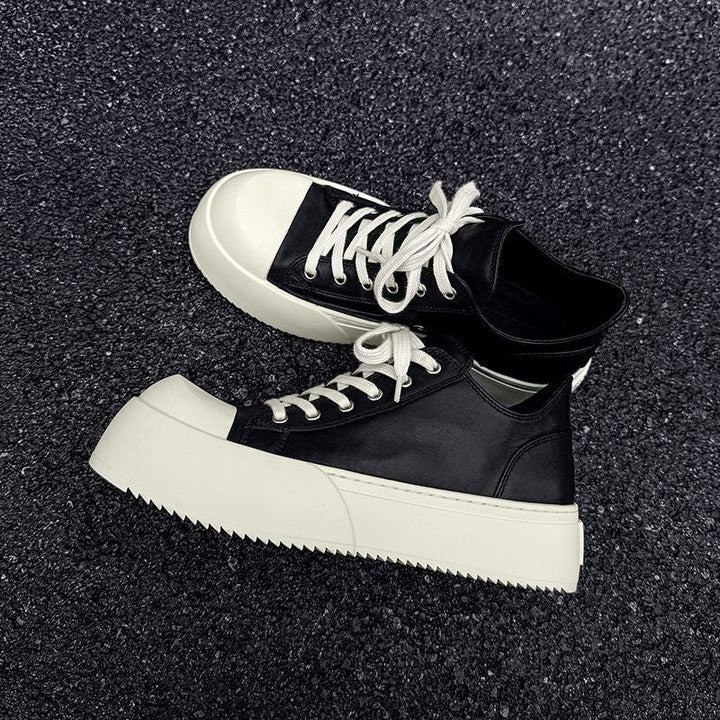 Damen modische Plateau-Sneaker mit verstärktem Zehenschutz und hochgradig rutschfester Sohle Drune