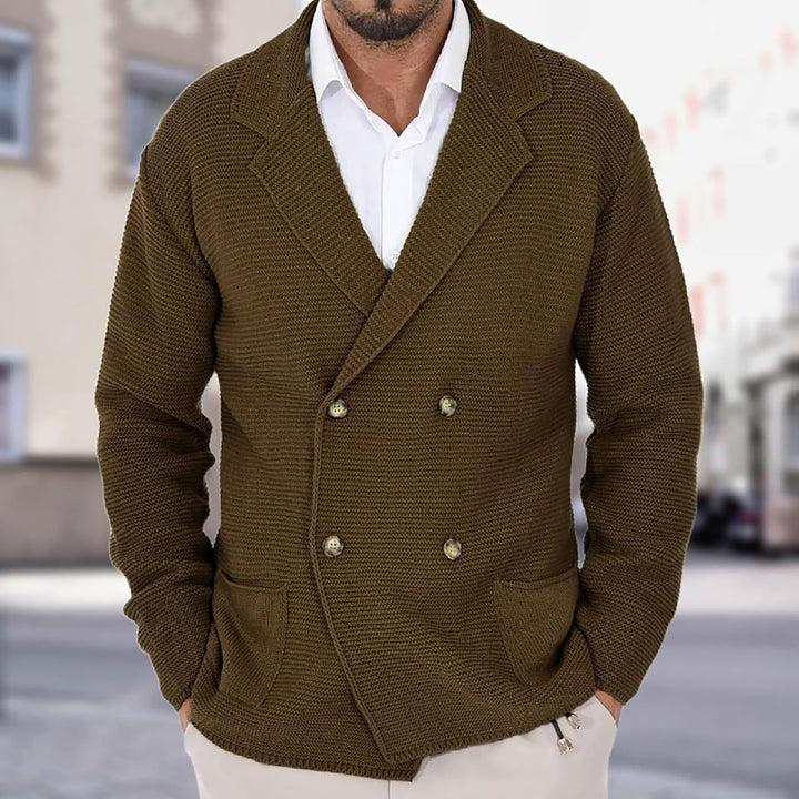 Herren Strickjacke mit modischem Schalkragen und dekorativen Knöpfen Drune