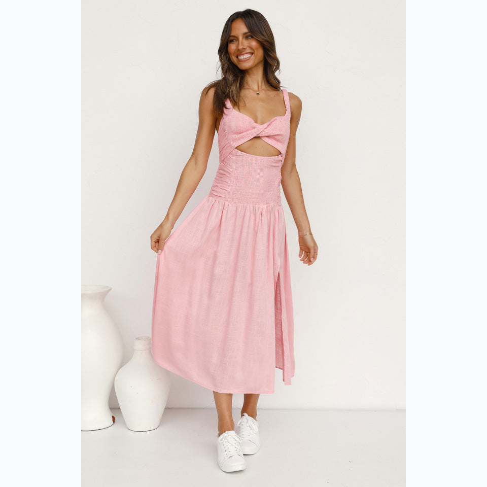Damen Nachthemd mit innovativem Cut-Out-Design und fließendem Rock Drune
