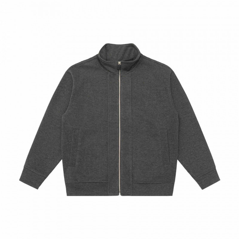 Unisex Boxy-Fleece-Zipjacke mit Stehkragen und Eingrifftaschen Drune
