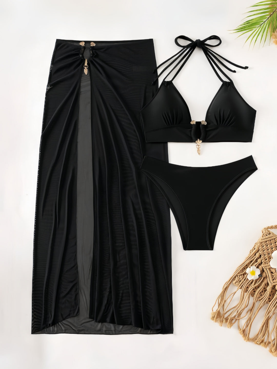 Damen Bikiniset mit transparentem Maxirock Drune