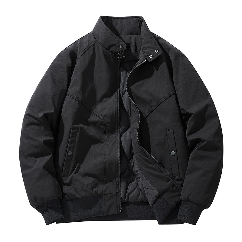 Herren o-Isolierte Bomberjacke mit Stehkragen und Paspeltaschen Drune
