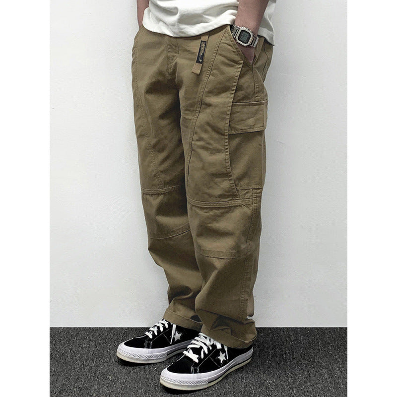 Herren Lässige Baggy-Cargo-Hose mit Knieabnähern, Multitaschen und Workwear-Details Drune