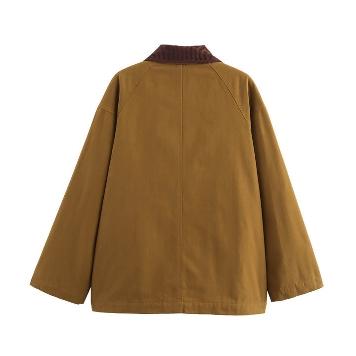 Damen nan kastige Fieldjacke mit Cordkragen, Knebelverschlüssen und großen Pattentaschen Drune