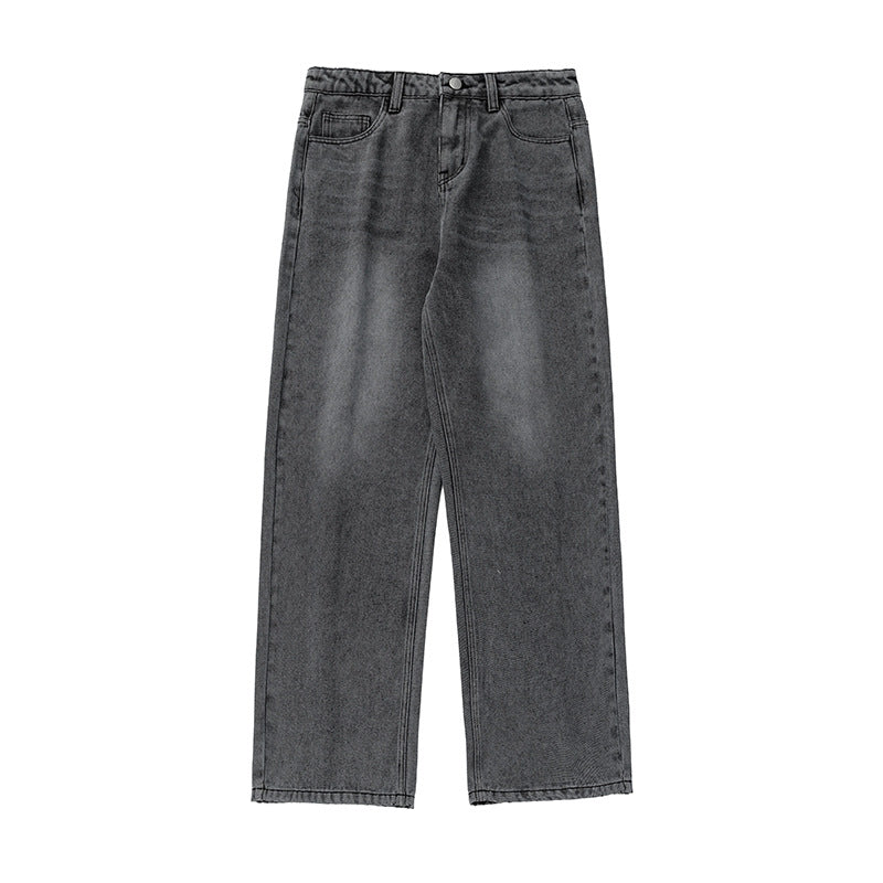 Damen Hochtaillierte Gerade-geschnittene Jeanshose mit weitem Bein und Five-Pocket-Design Drune