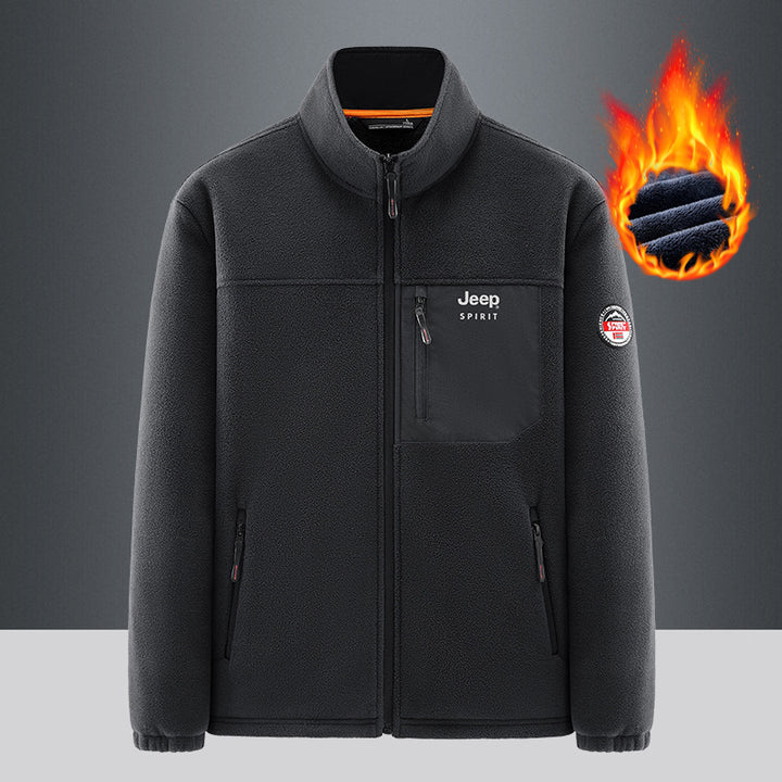 Herren Wärmende Fleecejacke mit hohem Kragen Drune
