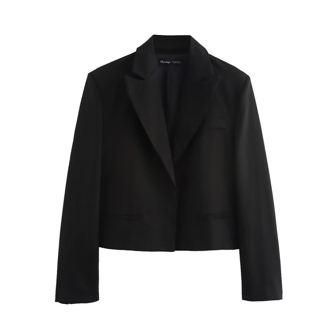 Damen Kurzer taillierter Blazer mit Reverskragen und minimalistischer Silhouette Drune