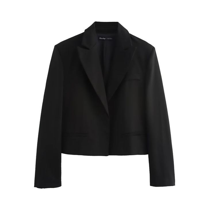 Damen Kurzer taillierter Blazer mit Reverskragen und minimalistischer Silhouette Drune