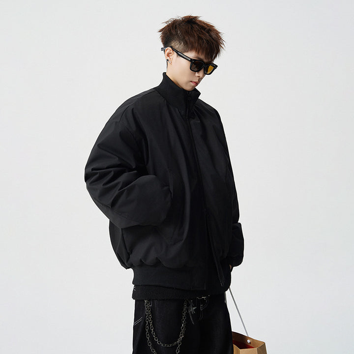 Herren Oversized Bomberjacke mit wattierter Füllung und geripptem Saum Drune